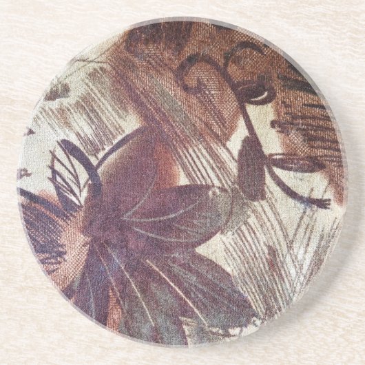 Abstrakt-braune Blumenmuster 1 Getränkeuntersetzer (Vorne)