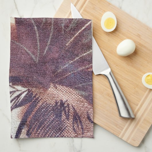 Abstrakt-braune Blumenmuster 1 Handtuch (Viertel Falte)