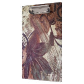 Abstrakt-braune Blumenmuster 1 Klemmbrett (Links)