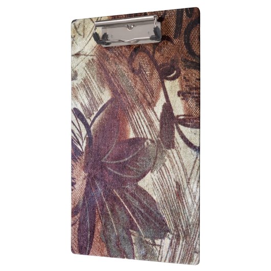 Abstrakt-braune Blumenmuster 1 Klemmbrett (Links)