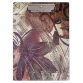 Abstrakt-braune Blumenmuster 1 Klemmbrett (Vorderseite)