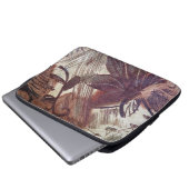 Abstrakt-braune Blumenmuster 1 Laptopschutzhülle (Vorne Knopf)