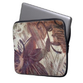 Abstrakt-braune Blumenmuster 1 Laptopschutzhülle (Vorderseite Links)