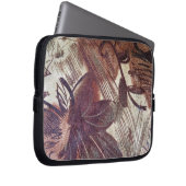 Abstrakt-braune Blumenmuster 1 Laptopschutzhülle (Vorne Rechts)