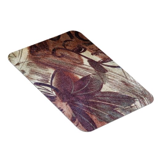 Abstrakt-braune Blumenmuster 1 Magnet (Rechte Seite)