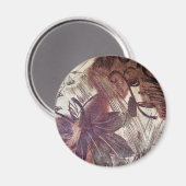 Abstrakt-braune Blumenmuster 1 Magnet (Vorderseite/Rückseite)