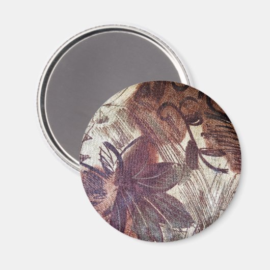 Abstrakt-braune Blumenmuster 1 Magnet (Vorderseite/Rückseite)