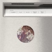 Abstrakt-braune Blumenmuster 1 Magnet (In Situ (Geschirrspüler))