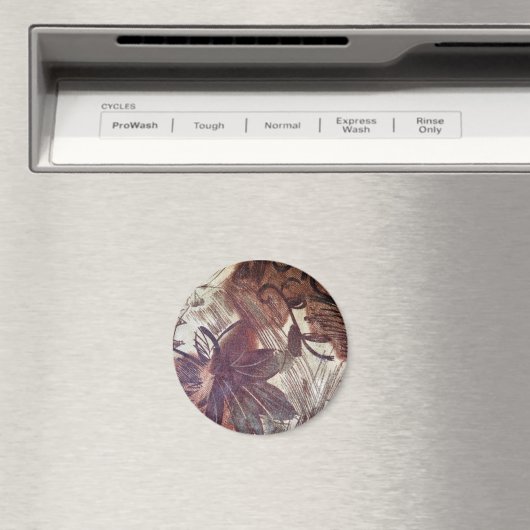 Abstrakt-braune Blumenmuster 1 Magnet (In Situ (Geschirrspüler))