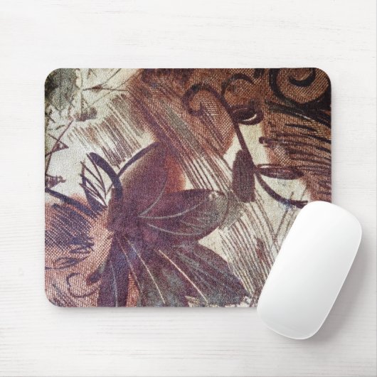 Abstrakt-braune Blumenmuster 1 Mousepad (Mit Mouse)
