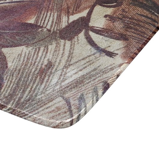 Abstrakt-braune Blumenmuster 1 Schneidebrett (Ecke)