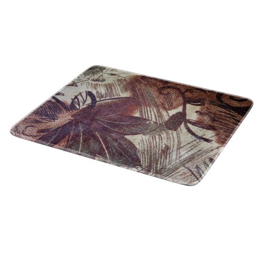 Abstrakt-braune Blumenmuster 1 Schneidebrett (Ecke)