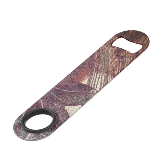 Abstrakt-braune Blumenmuster 1 Speedflaschenöffner (Rückseite Schrägansicht)