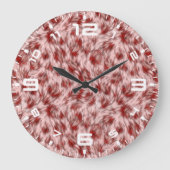Abstrakt-braune Fabric Pelz Hintergrund-24602 Große Wanduhr (Vorderseite)