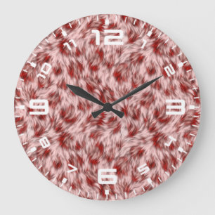 Abstrakt-braune Fabric Pelz Hintergrund-24602 Große Wanduhr