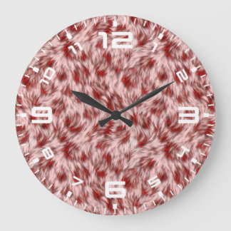 Abstrakt-braune Fabric Pelz Hintergrund-24602 Große Wanduhr