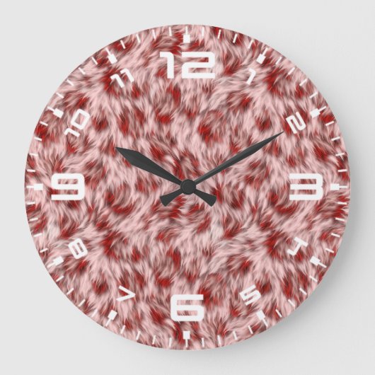 Abstrakt-braune Fabric Pelz Hintergrund-24602 Große Wanduhr (Vorderseite)