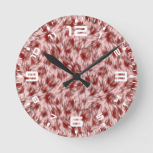Abstrakt-braune Fabric Pelz Hintergrund-24602 Runde Wanduhr