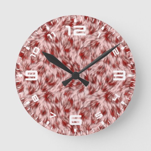 Abstrakt-braune Fabric Pelz Hintergrund-24602 Runde Wanduhr (Vorderseite)