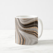 Abstrakt-brauner Marmor mit goldener Textur Kaffeetasse (VorderseiteRechts)