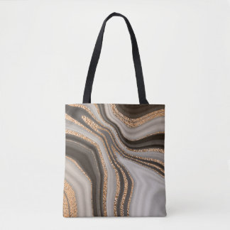 Abstrakt-brauner Marmor mit goldener Textur Tasche