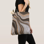 Abstrakt-brauner Marmor mit goldener Textur Tasche (Von Nahem)