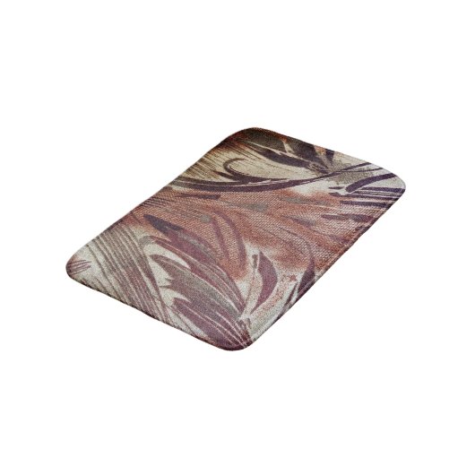Abstrakt-braunes Blumendesign 2 Badematte (Schrägansicht)