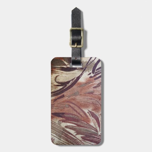 Abstrakt-braunes Blumendesign 2 Gepäckanhänger (Vorderseite vertikal)