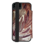 Abstrakt-braunes Blumendesign 2 Incipio iPhone Geldbeutel-Hülle (Folio Rückseite)