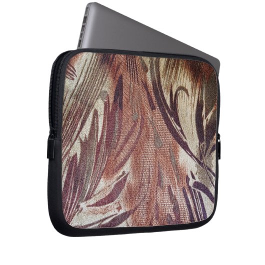 Abstrakt-braunes Blumendesign 2 Laptopschutzhülle (Vorne Rechts)
