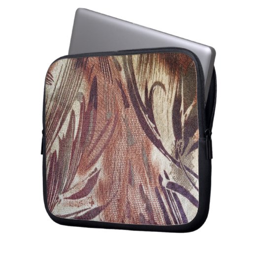 Abstrakt-braunes Blumendesign 2 Laptopschutzhülle (Vorderseite Links)