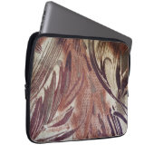 Abstrakt-braunes Blumendesign 2 Laptopschutzhülle (Vorne Rechts)