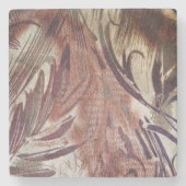 Abstrakt-braunes Blumendesign 2 Steinuntersetzer (Vorderseite)
