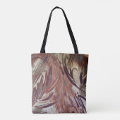 Abstrakt-braunes Blumendesign 2 Tasche (Rückseite)