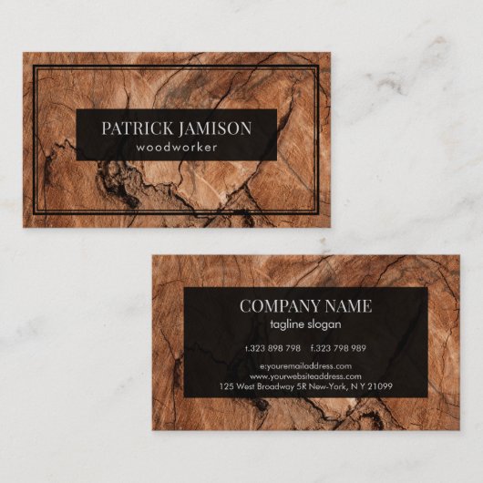 Abstrakt-braunes Holzdesign Visitenkarte (Vorne/Hinten)