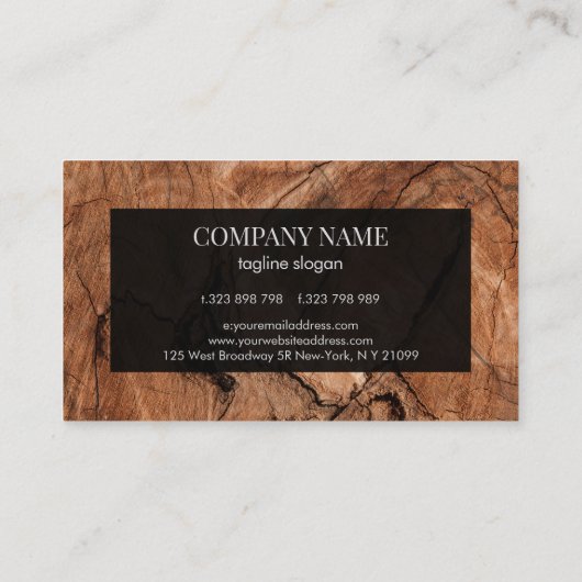 Abstrakt-braunes Holzdesign Visitenkarte (Rückseite)