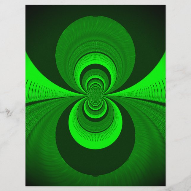 Abstrakt Bright Green Groovy Kaleidoscope Muster (Vorderseite)