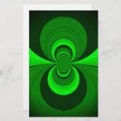 Abstrakt Bright Green Groovy Kaleidoscope Muster Briefpapier (Vorne/Hinten)