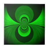 Abstrakt Bright Green Groovy Kaleidoscope Muster Fliese (Vorderseite)