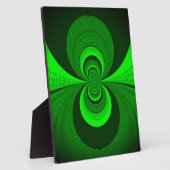 Abstrakt Bright Green Groovy Kaleidoscope Muster Fotoplatte (Seite)