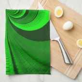 Abstrakt Bright Green Groovy Kaleidoscope Muster Handtuch (Viertel Falte)