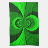 Abstrakt Bright Green Groovy Kaleidoscope Muster Handtuch (Vertikal)