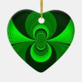 Abstrakt Bright Green Groovy Kaleidoscope Muster Keramikornament (Vorne)