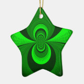 Abstrakt Bright Green Groovy Kaleidoscope Muster Keramikornament (Links)