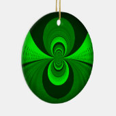 Abstrakt Bright Green Groovy Kaleidoscope Muster Keramikornament (Rechts)