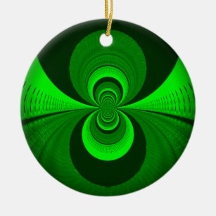 Abstrakt Bright Green Groovy Kaleidoscope Muster Keramikornament