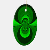 Abstrakt Bright Green Groovy Kaleidoscope Muster Keramikornament (Rechts)
