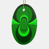 Abstrakt Bright Green Groovy Kaleidoscope Muster Keramikornament (Links)