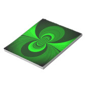 Abstrakt Bright Green Groovy Kaleidoscope Muster Notizblock (Rotiert)