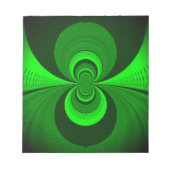 Abstrakt Bright Green Groovy Kaleidoscope Muster Notizblock (Vorderseite)